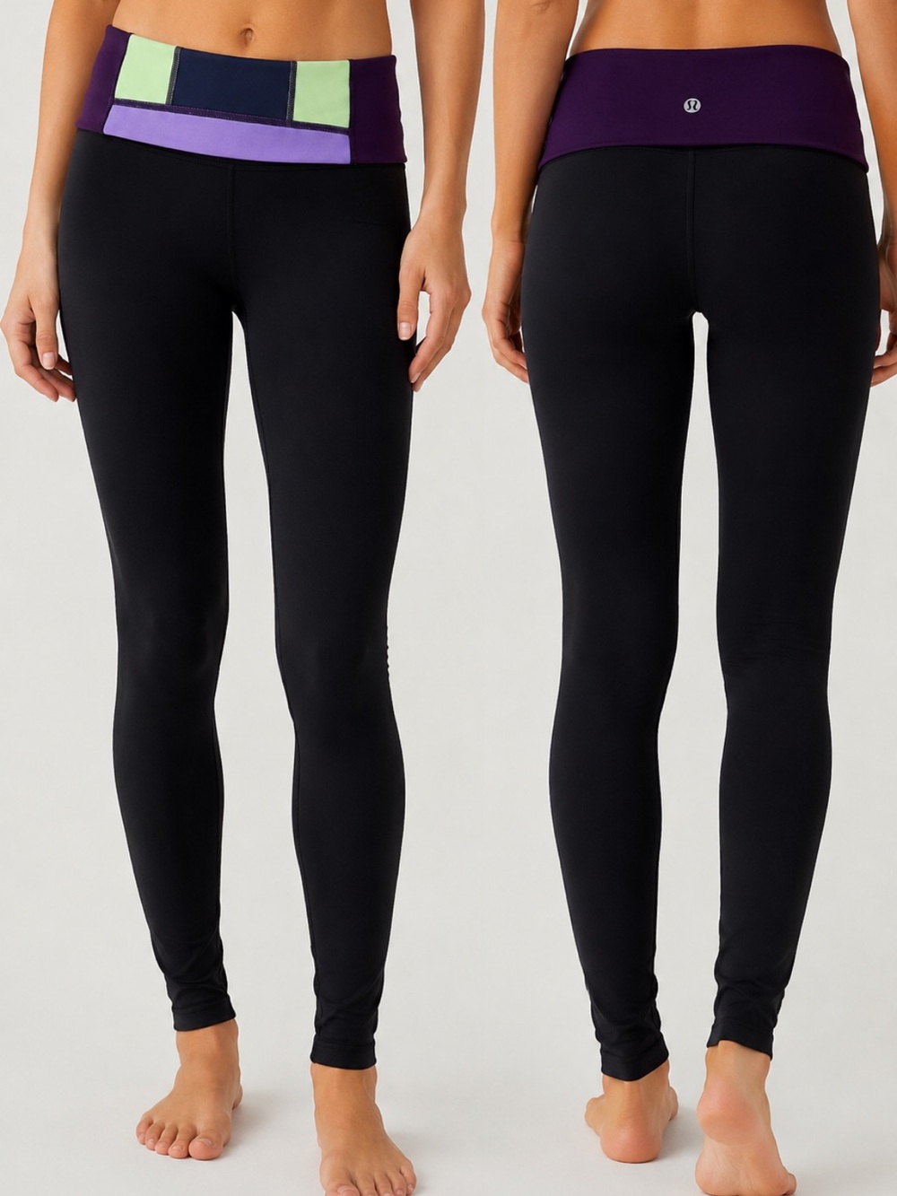 #014 Lululemon Reversible Waistband Yoga Leggings Size 2